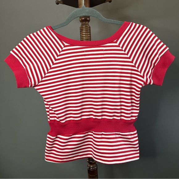 Bettie Page Ships Ahoy 1950s Inspired Sweat Heart Striped Top - Picture 4 of 7